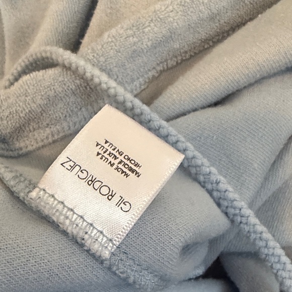 Gil Rodriguez Women's Light Blue Half-Zip Terry Cloth Sweatshirt - Picture 6 of 6